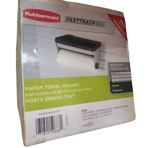Rubbermaid FastTrack Garage Wall Mounted Paper Towel Holder & Storage Shelf - Picture 2 of 4
